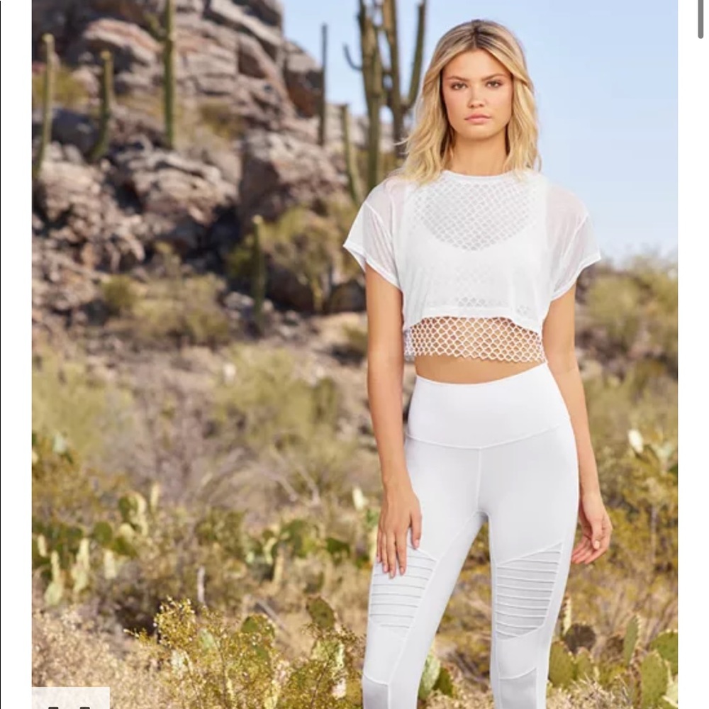 ALO Yoga Moto Leggings White/White Glossy